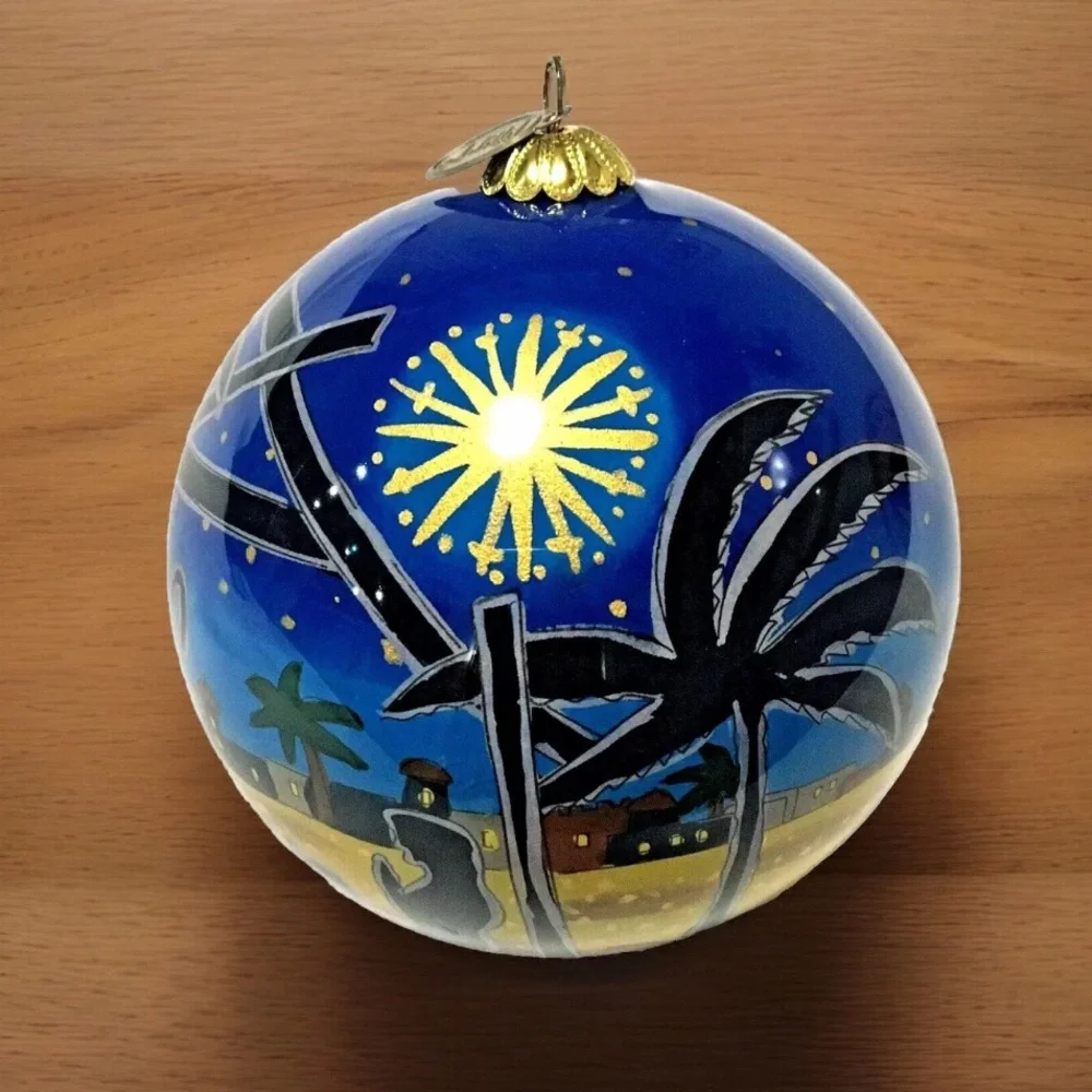 Pier 1 Imports Li Bien Nativity Jesus Christmas Ornament 2015 Hand Painted Large